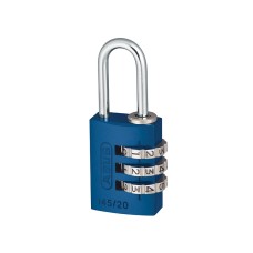 ABUS Mechanical 145/20 20mm Aluminium Combination Padlock Blue 46568 ABU14520BLU