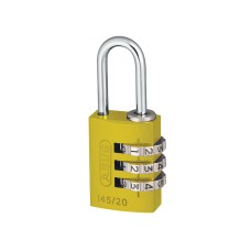 ABUS Mechanical 145/20 20mm Aluminium Combination Padlock Yellow 46572 ABU14520YEL