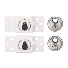 ABUS Mechanical 141/200 Diskus® Integral Van Lock White & 26/70mm Diskus® Padlock Twin Pack ABUVANLOCKT