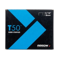 Arrow T50 Staples 8mm (5/16in) (Pack 5000, 4 x 1250) ARRT50516