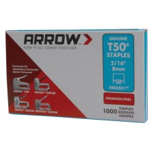 Arrow T50 Staples Stainless Steel 505SS 8mm (5/16in) (Box 1000) ARRT50516SS