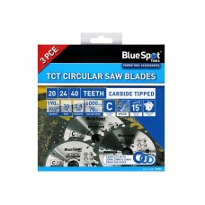 BlueSpot Tools 190mm Circular Saw Blade Set, 3 Piece B/S19402