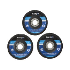 BlueSpot Tools Sanding Flap Disc Set 3 Piece 115mm (4.1/2in) B/S19642