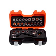 Bahco S Type Ratchet Ring Wrench & Adaptor Set, 29 Piece BAH1320SRM29