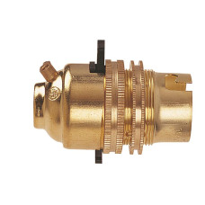 Dencon BC Brass 1/2in Switched Lamp Holder DCN101NB