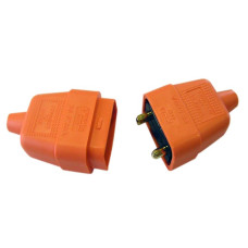 Dencon 2 Pin Rubber Connector Plug 10A Orange DCN9412ORNB