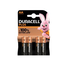 Duracell AA Cell Plus Power +100% Batteries (Pack 4) DURAA100PP4