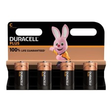 Duracell C Cell Plus Power +100% Batteries (Pack 4) DURC100PP4