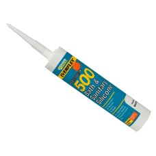 Everbuild Sika 500 Bath & Sanitary Silicone Sealant Ivory 290ml EVB500IV