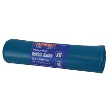 Faithfull Blue Heavy-Duty Rubble Sacks (Roll 6) FAIBAGRS6H