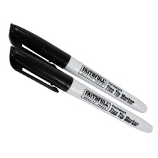 Faithfull Fibre Tip Marker Pen Black (Pack 2) FAIFTMBLK2