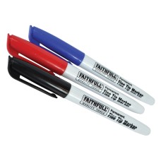 Faithfull Fibre Tip Marker Pen Mixed (Pack 3) FAIFTMMIX3