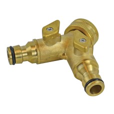 Faithfull 2 Way Shut Off Valve 19mm (3/4in) to 2 x 12.5mm (1/2in) FAIHOSE2WAY