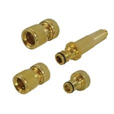 Faithfull Brass Nozzle & Fittings Kit 4 Piece 12.5mm (1/2in) FAIHOSESET4