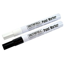 Faithfull Paint Marker Pen Black & White (Pack 2) FAIPMBLKWHI