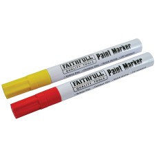 Faithfull Paint Marker Pen Yellow & Red (Pack 2) FAIPMYELRED