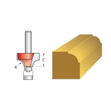 Faithfull Router Bit TCT 6.3mm Rounding Over 1/4in Shank FAIRB112