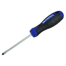 Faithfull Soft Grip Screwdriver Flared Slotted Tip 4.0 x 75mm FAISDF75