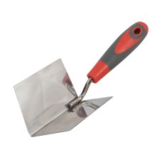 Faithfull Internal Corner Trowel Stainless Steel Soft Grip Handle 4 x 3 x 3in FAISGTCINTSS