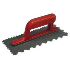 Faithfull Notched Trowel V 4mm & Round 7mm Plastic Handle 11 x 4.1/2in FAISGTNOTP