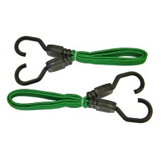 Faithfull Flat Bungee Cord 60cm (24in) Green 2 Piece FAITDBUNG24