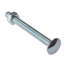 ForgeFix Carriage Bolt & Nut ZP M10 x 100mm Bag 10 FORCB10100M