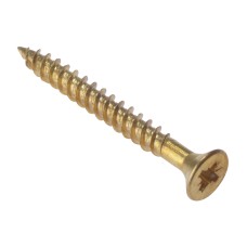 ForgeFix General Purpose Pozi Compatible Screw CSK TT Electro Brass 1.1/2in x 8 Box 200 FORCSK1128E