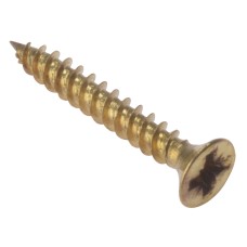 ForgeFix General Purpose Pozi Compatible Screw CSK TT Electro Brass 1.1/2in x 10 Box 200 FORCSK11210E