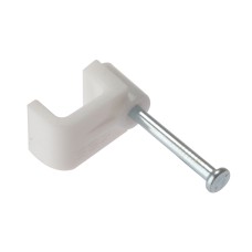 ForgeFix Cable Clip Flat White 1.00mm Box 100 FORFCC1W