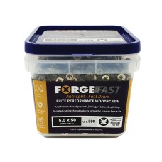 ForgeFix ForgeFast Pozi Compatible Elite Performance Wood Screw ZY 5.0 x 50mm Tub 600 FORFFP550YT