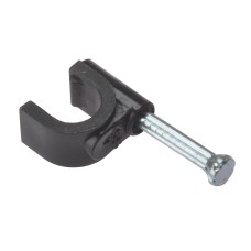 ForgeFix Cable Clip Round Coax Black 6-7mm Box 100 FORRCC67B