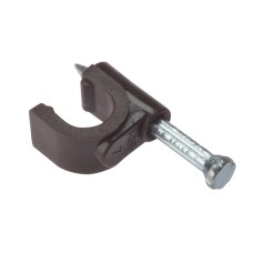 ForgeFix Cable Clip Round Coax Brown 6-7mm Box 100 FORRCC67BR