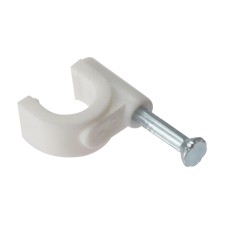 ForgeFix Cable Clip Round White 7-8mm Box 100 FORRCC78W