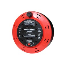 Faithfull Power Plus Cable Reel 240V 10A 4-Socket 10m FPPCR10M10A