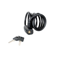 Master Lock Black Self Coiling Keyed Cable 1.8m x 8mm MLK8126E