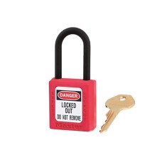 Master Lock Lockout Padlock â€“ 38mm Body & 6mm Composite Nylon Shackle MLKS406RED