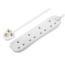 Masterplug Extension Lead 240V 4-Gang 13A White 5m MSTBFG5