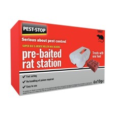 Pest-Stop (Pelsis Group) Super Rat & Mouse Killer Wax Block Pre-Baited Station PRCPSPBRS