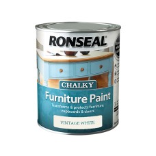 Ronseal Chalky Furniture Paint Vintage White 750ml RSLCFPVW750