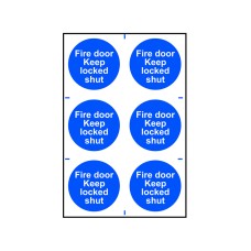 Scan Fire Door Keep Locked Shut - 6 PVC Signs 100 x 100mm SCA0153