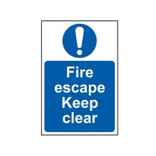 Scan Fire Escape Keep Clear - PVC Sign 200 x 300mm SCA0158