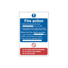 Scan Fire Action Procedure - PVC Sign 200 x 300mm SCA0165