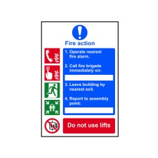 Scan Fire Action Procedure, Style 1 - PVC Sign 200 x 300mm SCA0175