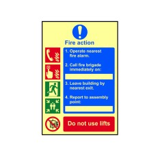 Scan Fire Action Procedure - Photoluminescent Sign 200 x 300mm SCA0202