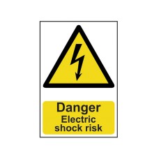 Scan Danger Electric Shock Risk - PVC Sign 200 x 300mm SCA0750