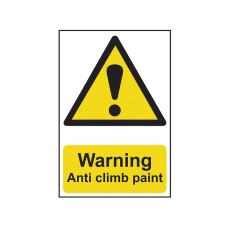 Scan Warning Anti Climb Paint - PVC Sign 200 x 300mm SCA1113