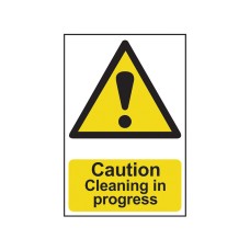 Scan Caution Cleaning In Progress - PVC Sign 200 x 300mm SCA1114