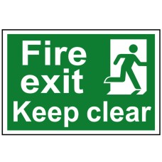 Scan Fire Exit Keep Clear - PVC Sign 300 x 200mm SCA1513