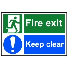 Scan Fire Exit Keep Clear - PVC Sign 300 x 200mm SCA1540