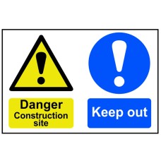 Scan Danger Construction Site Keep Out - PVC Sign 600 x 400mm SCA4005